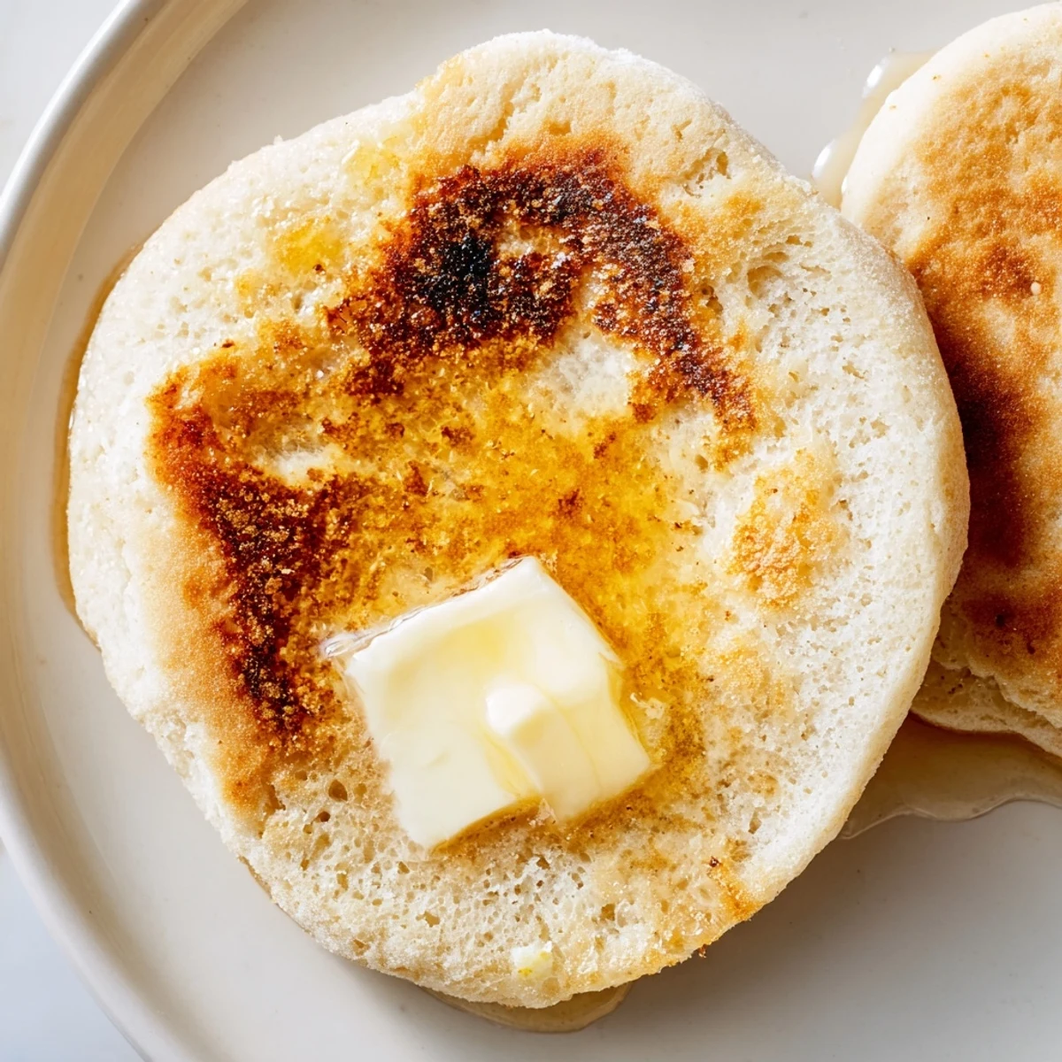 Warm Irish Soda Farls with Butter served on a rustic tablecloth, inviting breakfast.