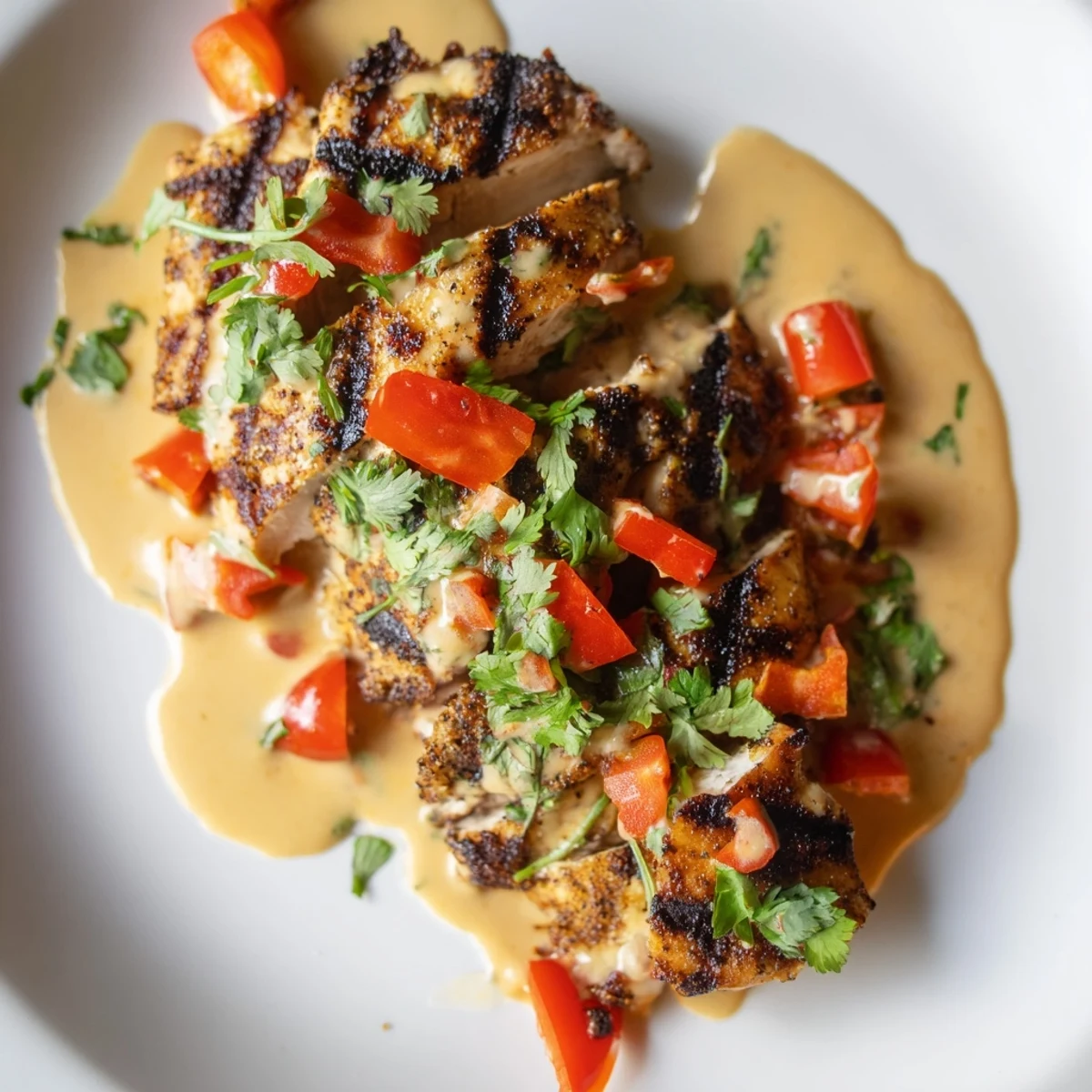 A vibrant Southwest Chicken Salad with Chipotle Dressing, featuring grilled chicken slices over fresh greens, black beans, corn, and creamy avocado.