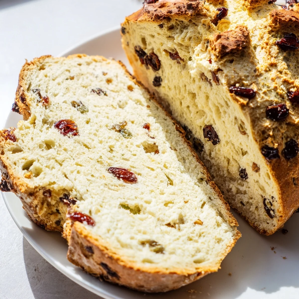 Perfectly textured Irish Soda Bread with Currants and Caraway Seeds, studded with fruit and served warm with Irish butter on the side.