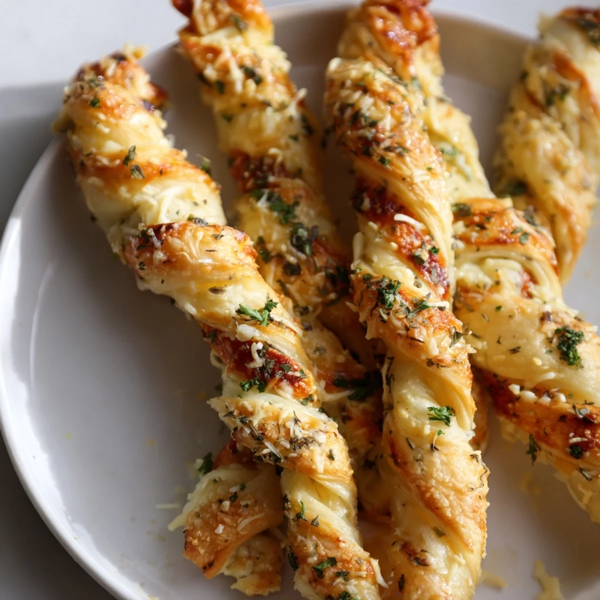 Twisted pizza dough loaded with mozzarella and Parmesan, air-fried until golden and crunchy in the air fryer.
