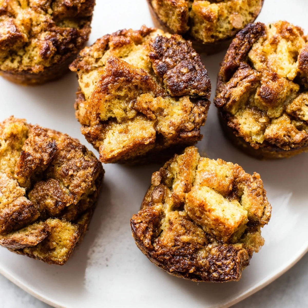 Golden-brown Protein French Toast Muffins studded with berries, fresh from the oven on a cooling rack.
