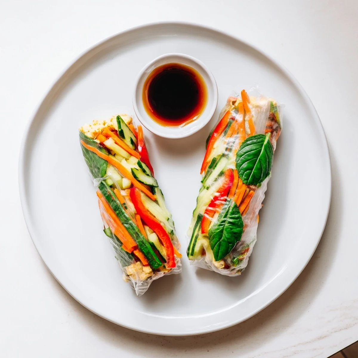 Tender Omelette Spring Rolls feature fresh herbs and crunchy veggies wrapped in delicate rice paper for a light bite.