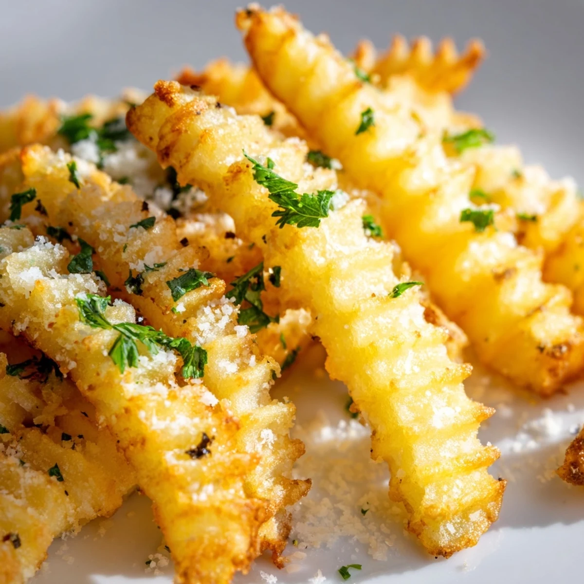 A close-up of Crispy Mashed Potato Fries being dipped into creamy aioli, highlighting their golden texture and savory seasoning.
