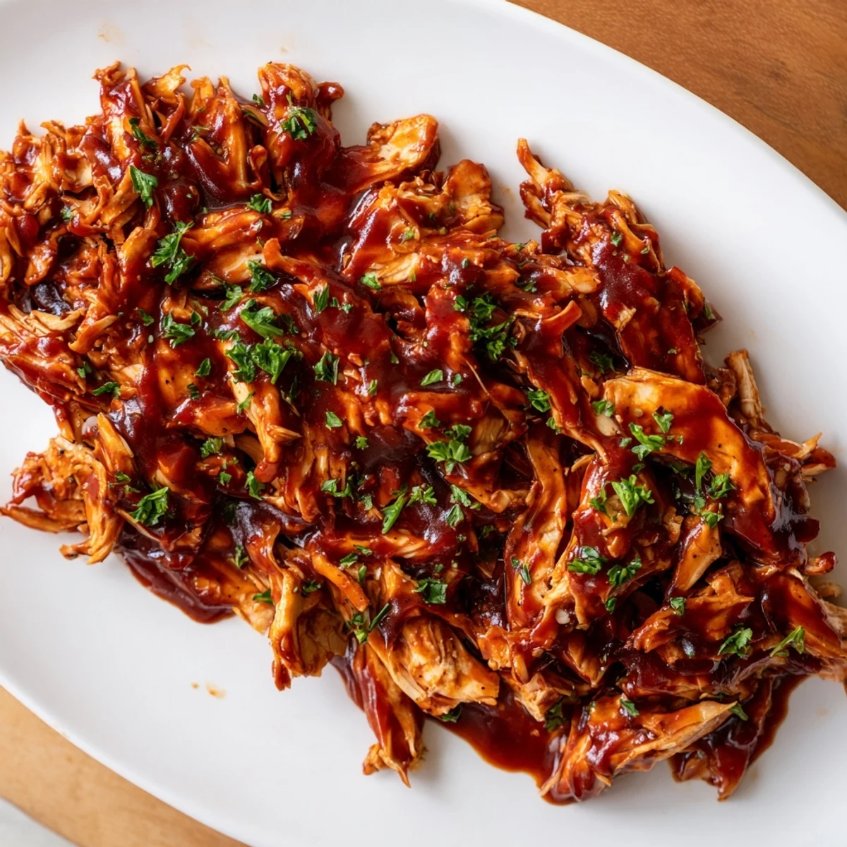 Tender chicken breasts slow-cooked in a rich, glossy Sweet Baby Rays Crockpot Chicken sauce.  