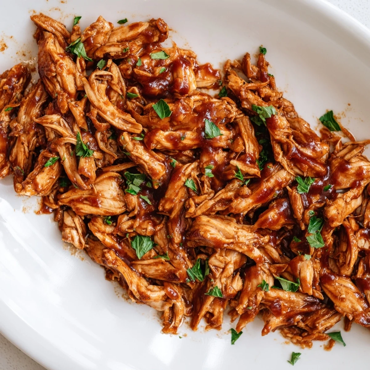 Sweet Baby Rays Crockpot Chicken served over fluffy rice with a side of buttery corn.