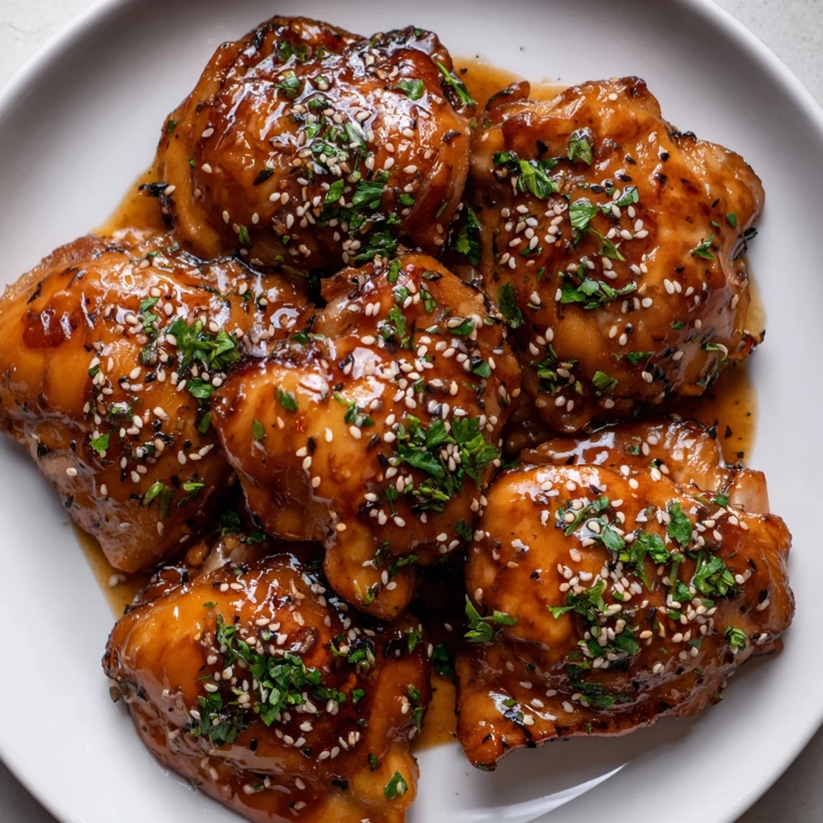 Freshly cooked Honey Butter Chicken pieces glistening with a sweet and savory glaze, served over fluffy white rice.