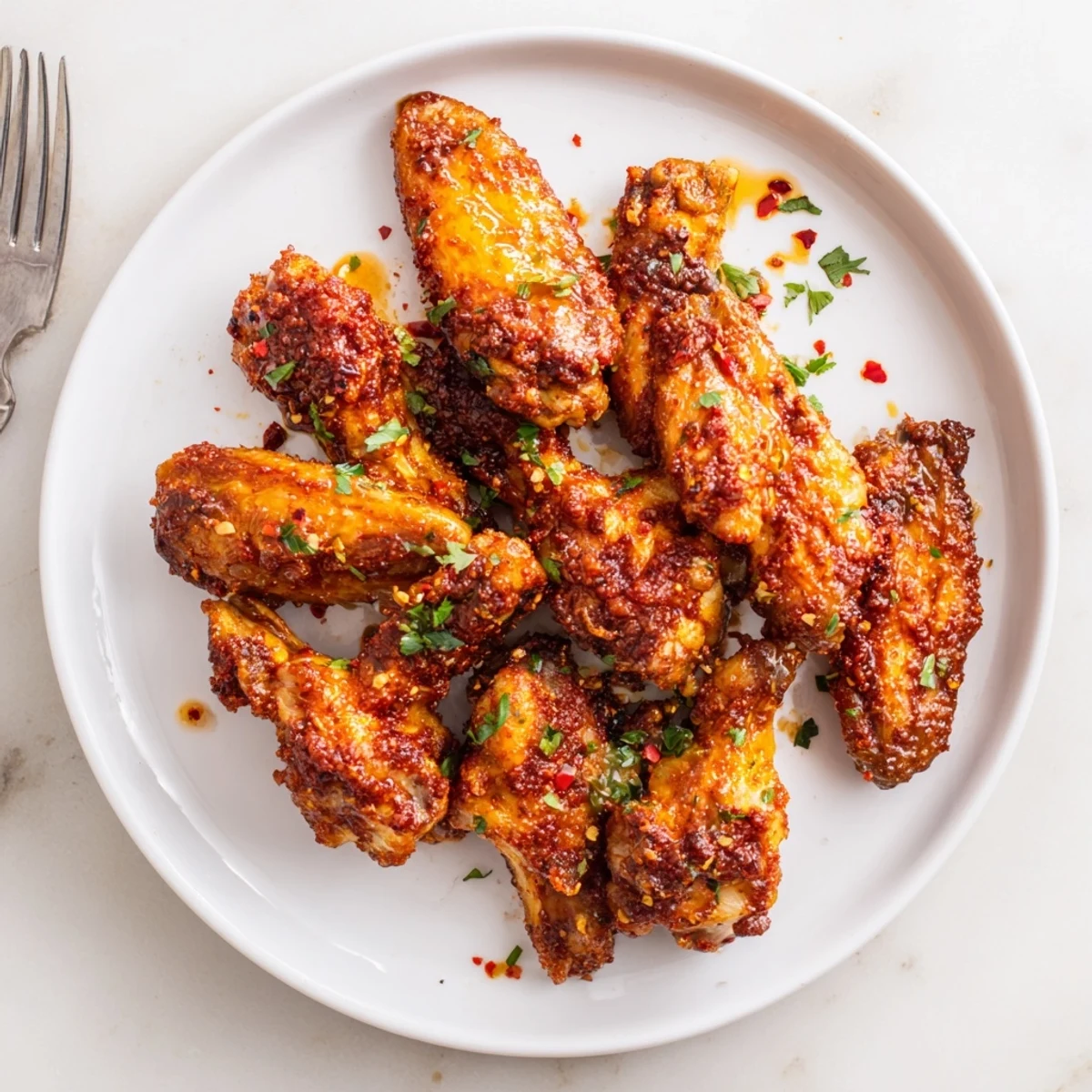 Tender smoked hot honey chicken wings brushed with honey hot sauce glaze