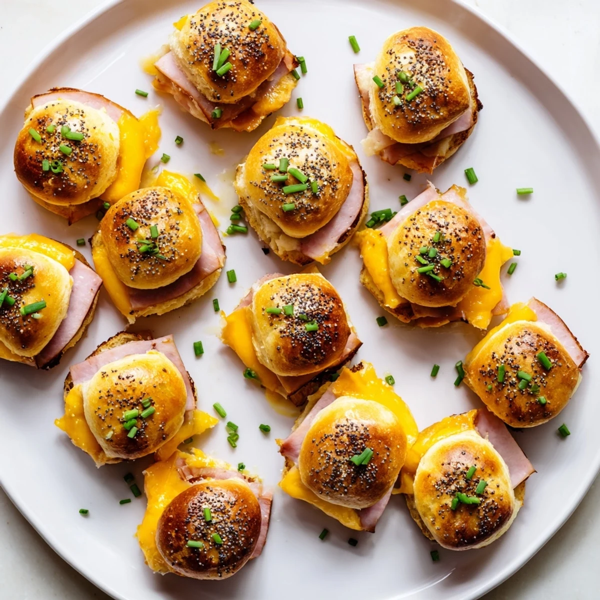 Buttery sweet and savory mini grilled cheese sandwiches on golden Hawaiian rolls with cheddar