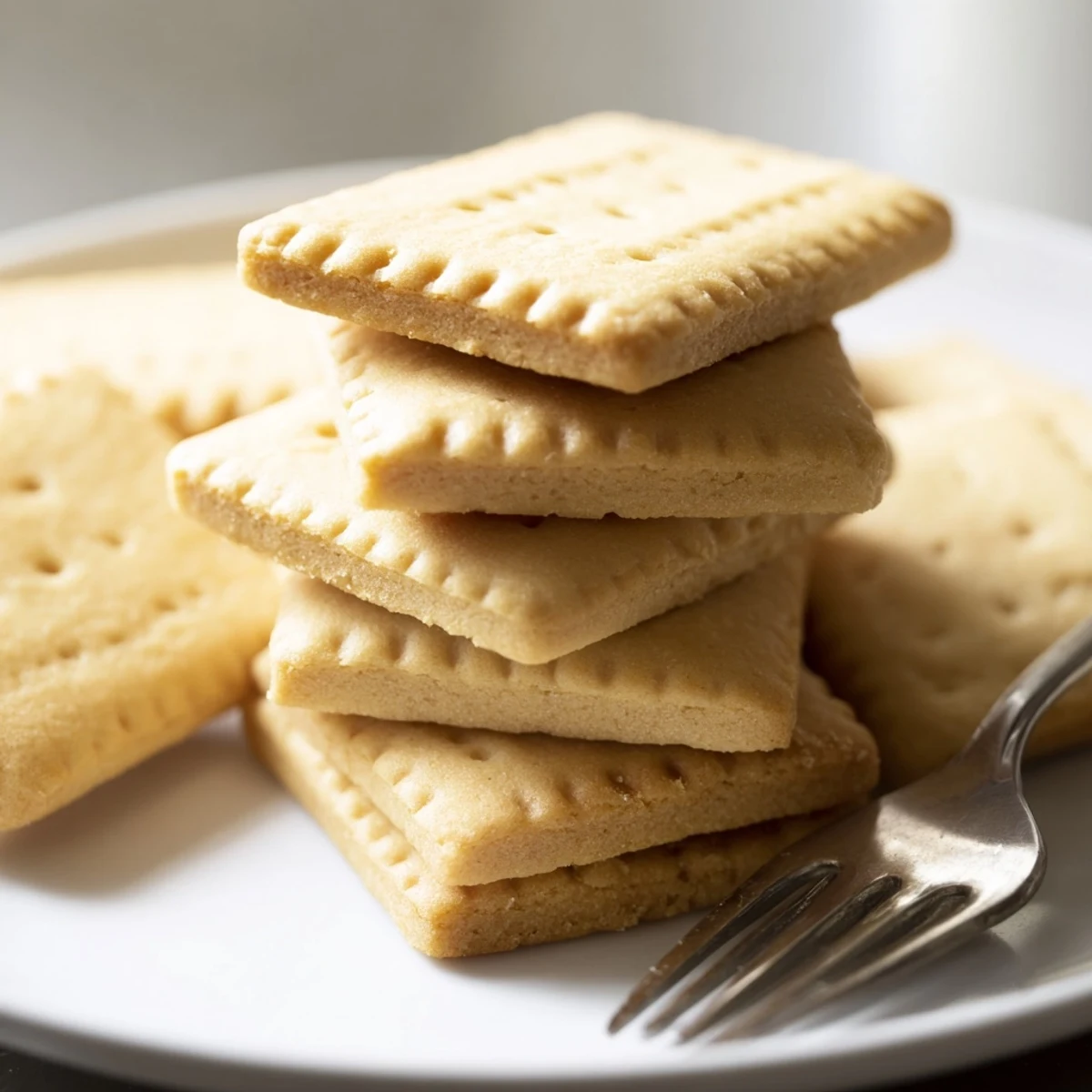 Classic Petit Beurre biscuits paired with a steaming mug of afternoon tea
