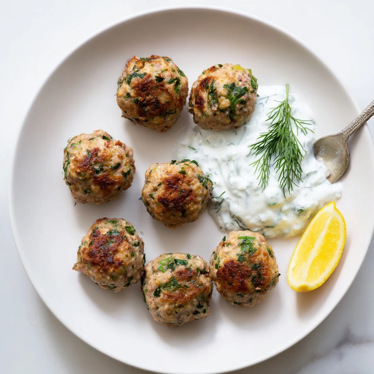 Greek Turkey Meatballs With Tzatziki