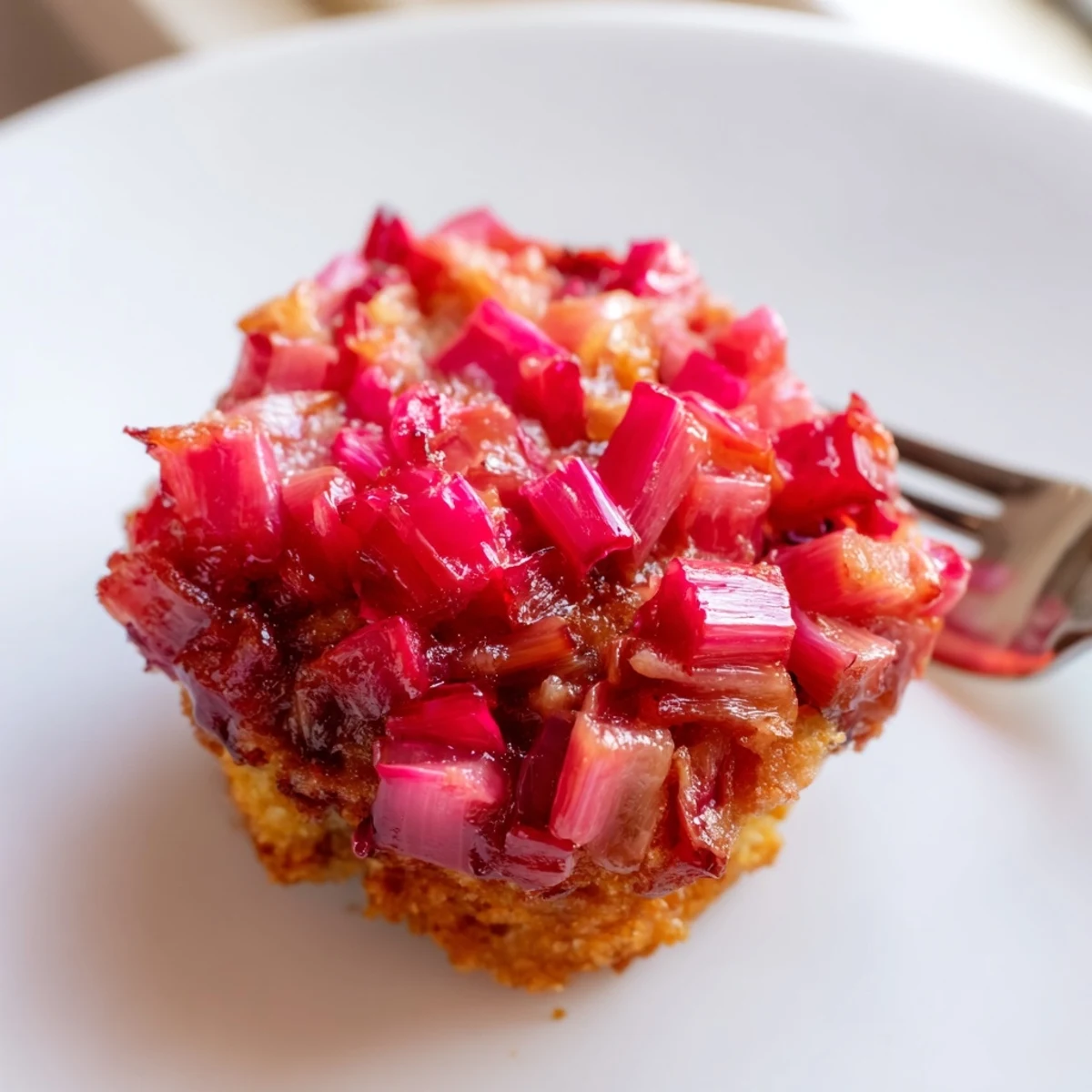 Upside Down Rhubarb Muffins