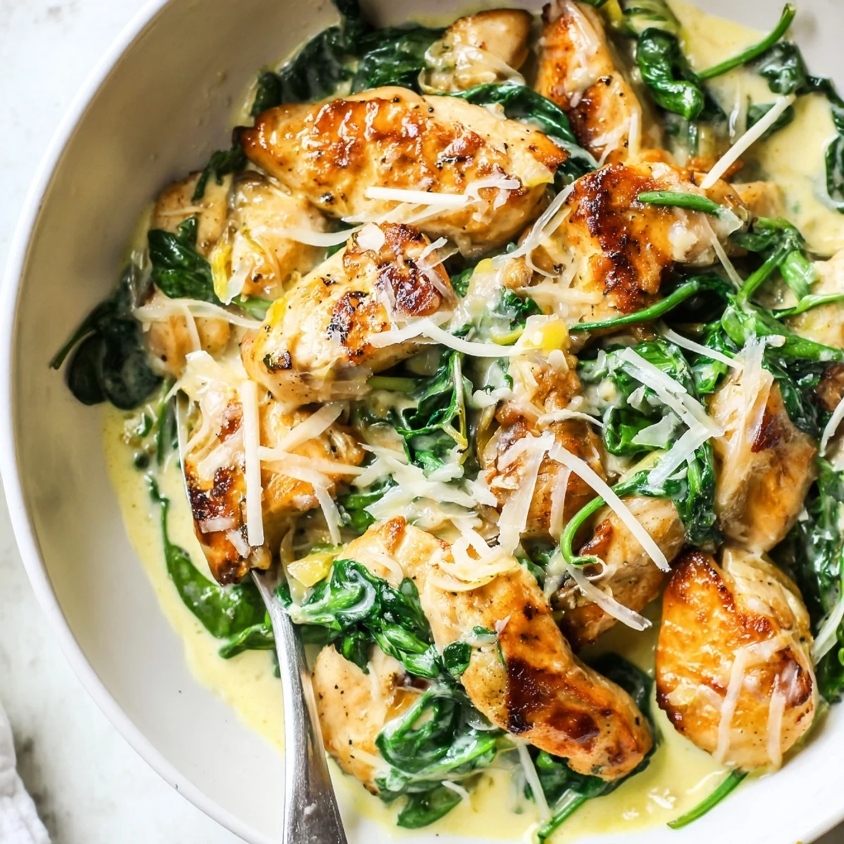 Lemon Parmesan Spinach Chicken