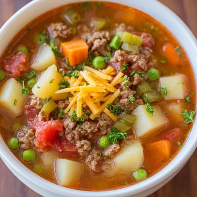 Homemade Ground Beef And Potato Soup