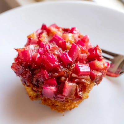 Upside Down Rhubarb Muffins